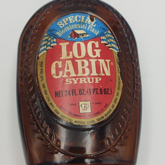 Vintage Bicentennial Log Cabin Syrup Flask - Picture 7 of 10